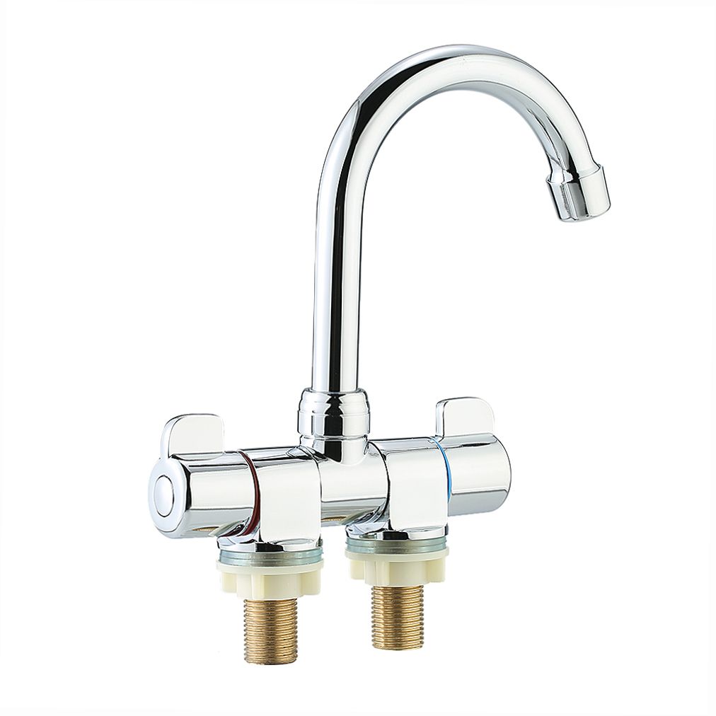 Foldable RV Faucet Rotating Two Handle Deck/Wall Mounted RV