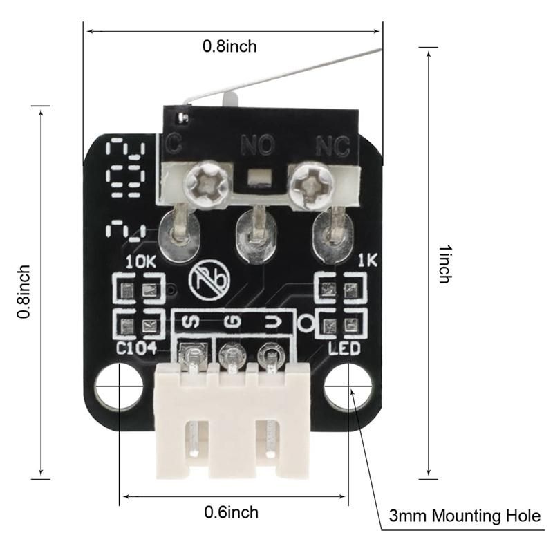 10 Pcs 3D Printer Part End Stop Limit Switch 3 Pin Compatible with CNC RAMPS 14 RepRap 3D Printer for -10 10SS4S5