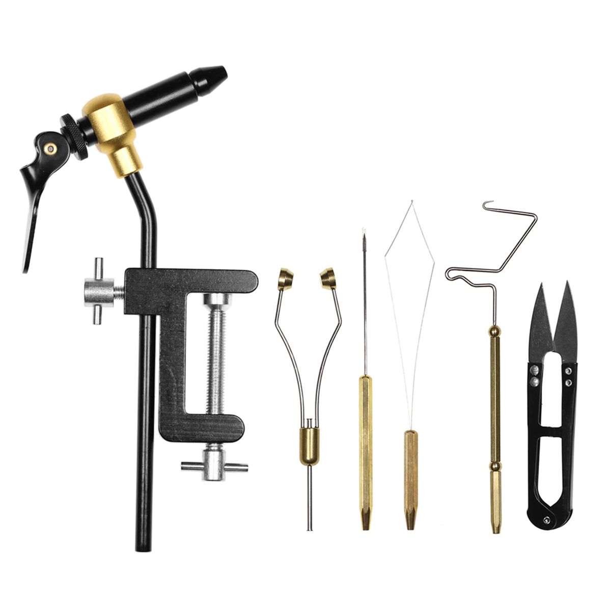 6pcs Fly Tying Tools Combo Kit Fly Tying Vise Bobbin Holder