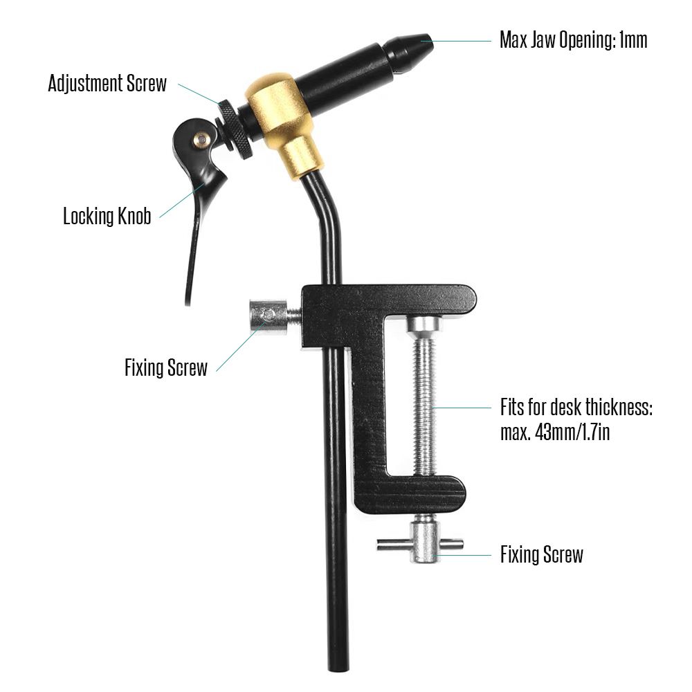 6pcs Fly Tying Tools Combo Kit Fly Tying Vise Bobbin Holder