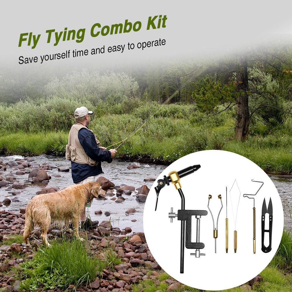 6pcs Fly Tying Tools Combo Kit Fly Tying Vise Bobbin Holder