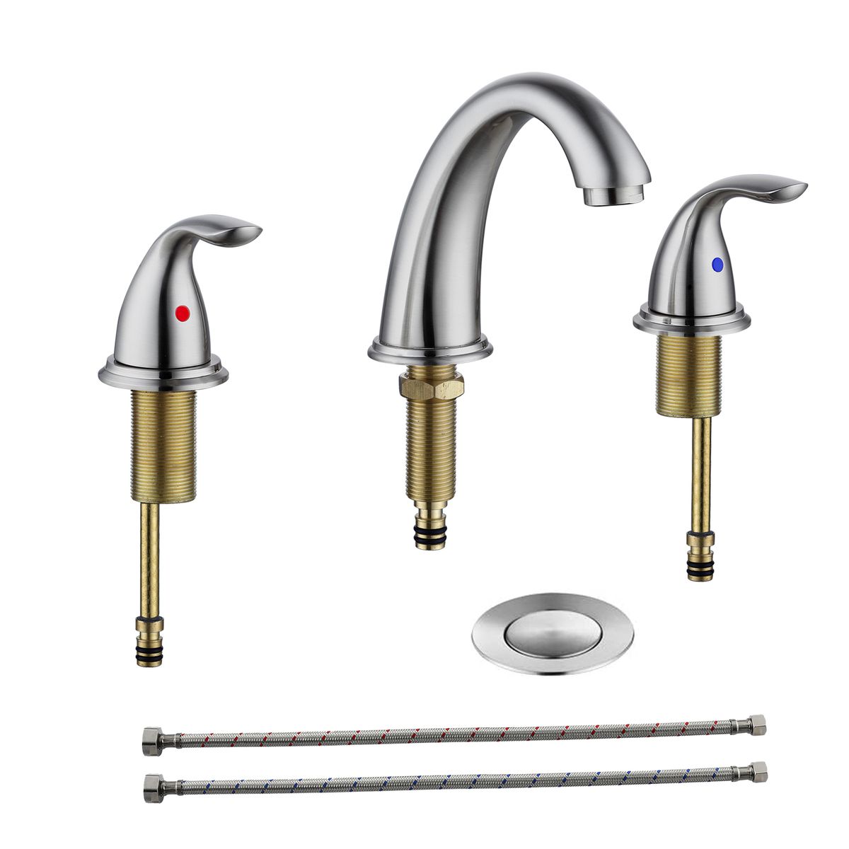 3 Hole Two Handle Kitchen Faucets Hot   Cold Water Mixer