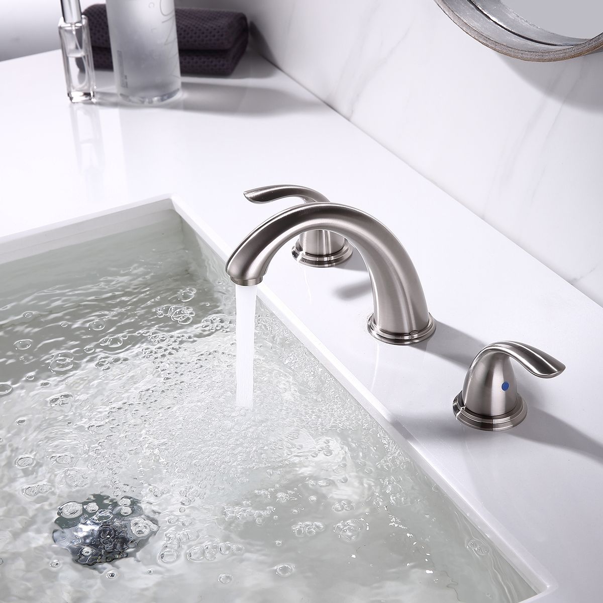 3 Hole Two Handle Kitchen Faucets Hot   Cold Water Mixer