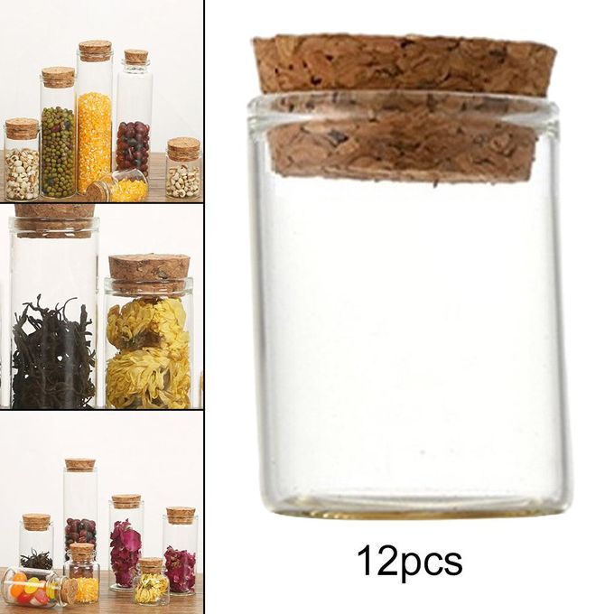 12Pcs Mini Glass Bottle With Cork Small Bottle Glass Jars For 15ml