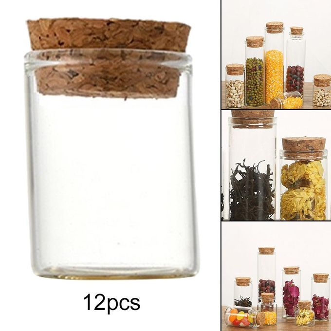 12Pcs Mini Glass Bottle With Cork Small Bottle Glass Jars For 15ml