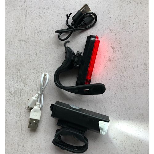 Rechargeable USB Bicycle Headlight And Taillight Combination