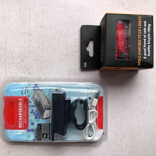 Rechargeable USB Bicycle Headlight And Taillight Combination