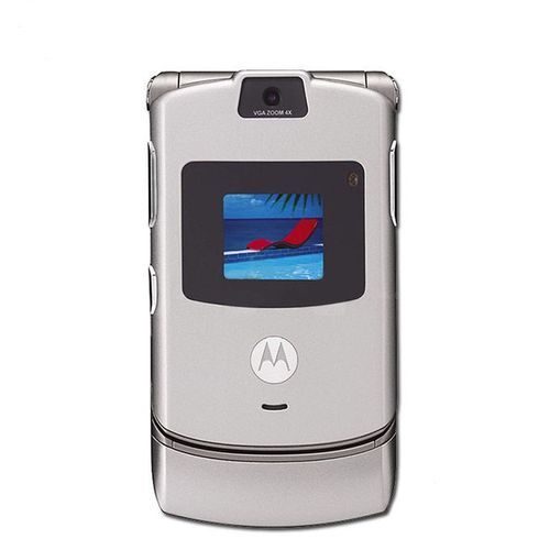 V3 Dual Screen Flip 3G Mobile Phone - Gray