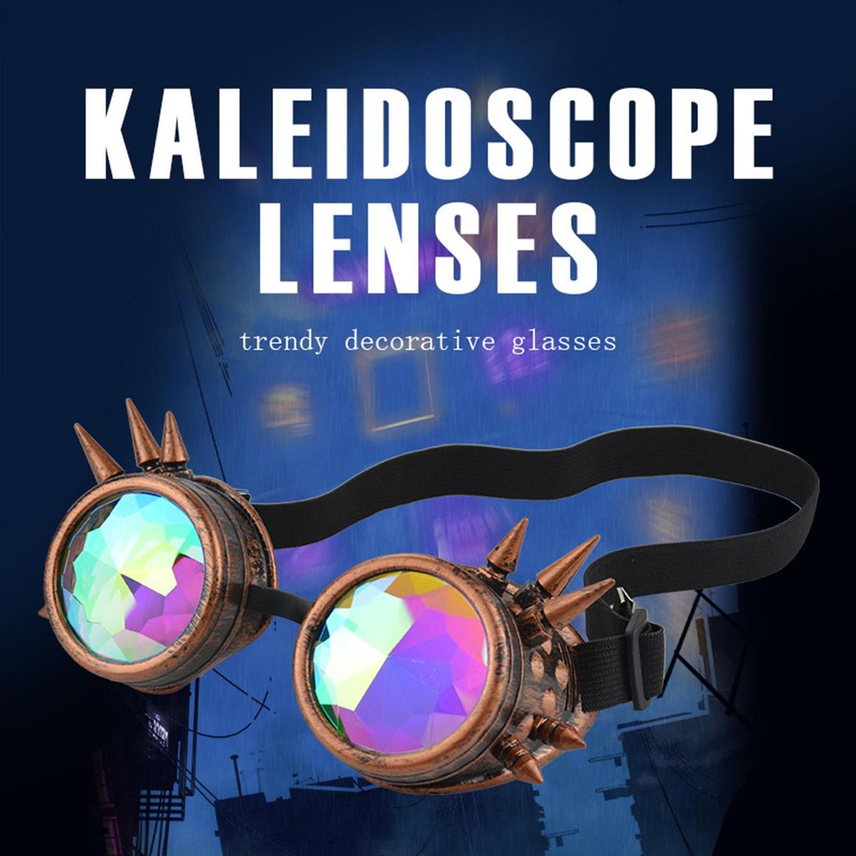 Kaleidoscope Glasses Costume Parties Steampunk Glasses Red Bronze
