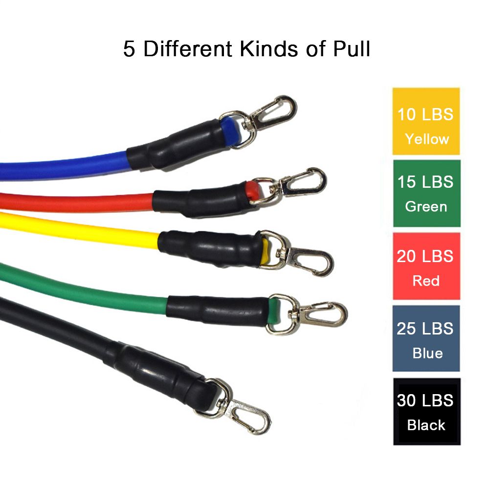 11 Pcs Pull Rope Set Latex Tubes Pedal Excerciser