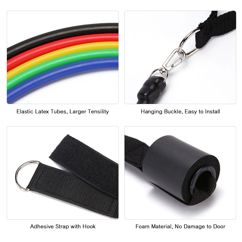 11 Pcs Pull Rope Set Latex Tubes Pedal Excerciser