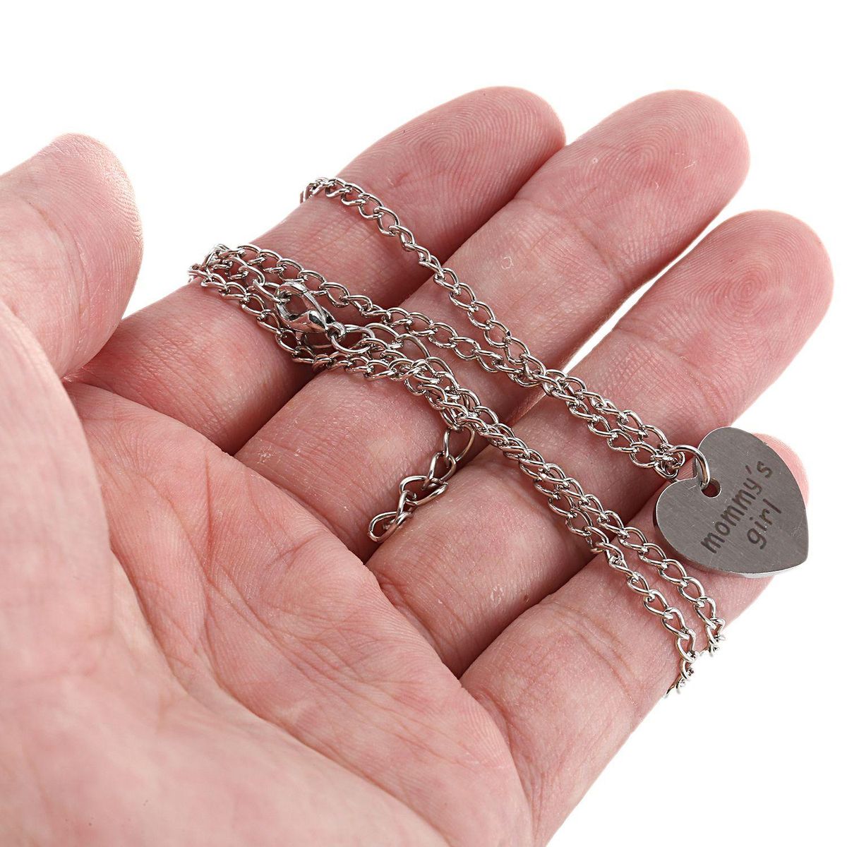2Pcs Family Love Mother Daughter Little Heart Joint Pendant