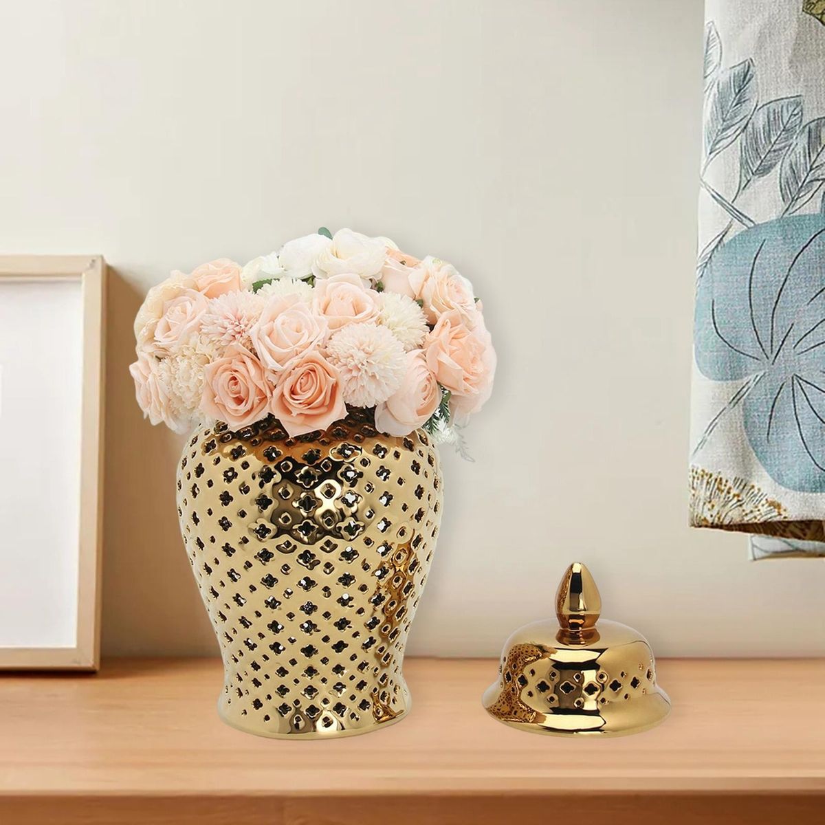 Ginger Jar Handicraft Oriental With Lid Decorative For Parties Kitchen
