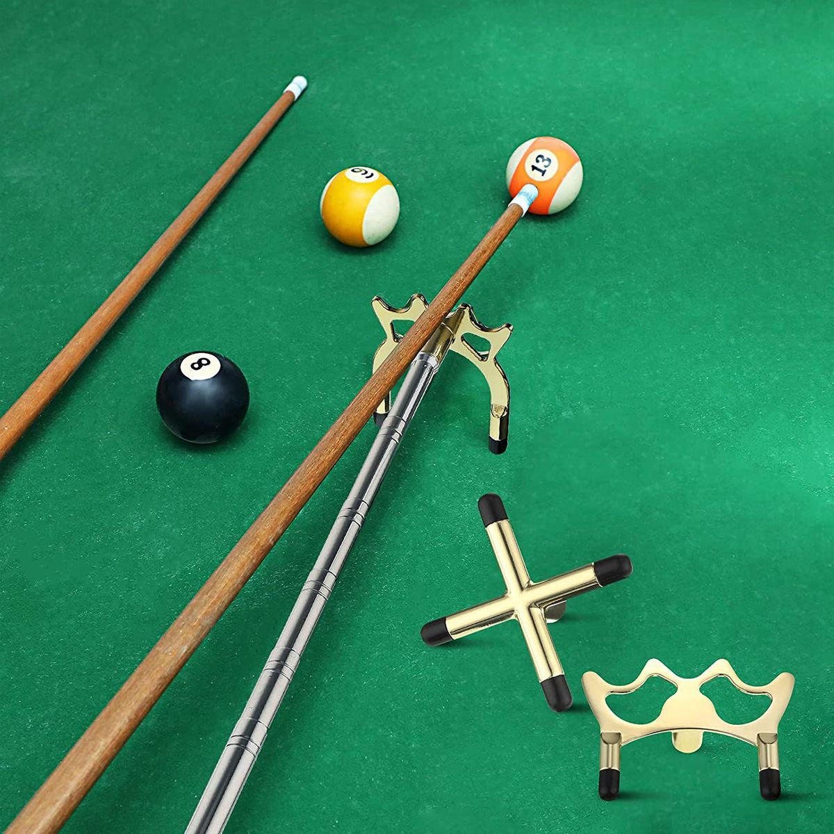 Retractable Billiard Cue Stick Bridge With 3Pcs Removable