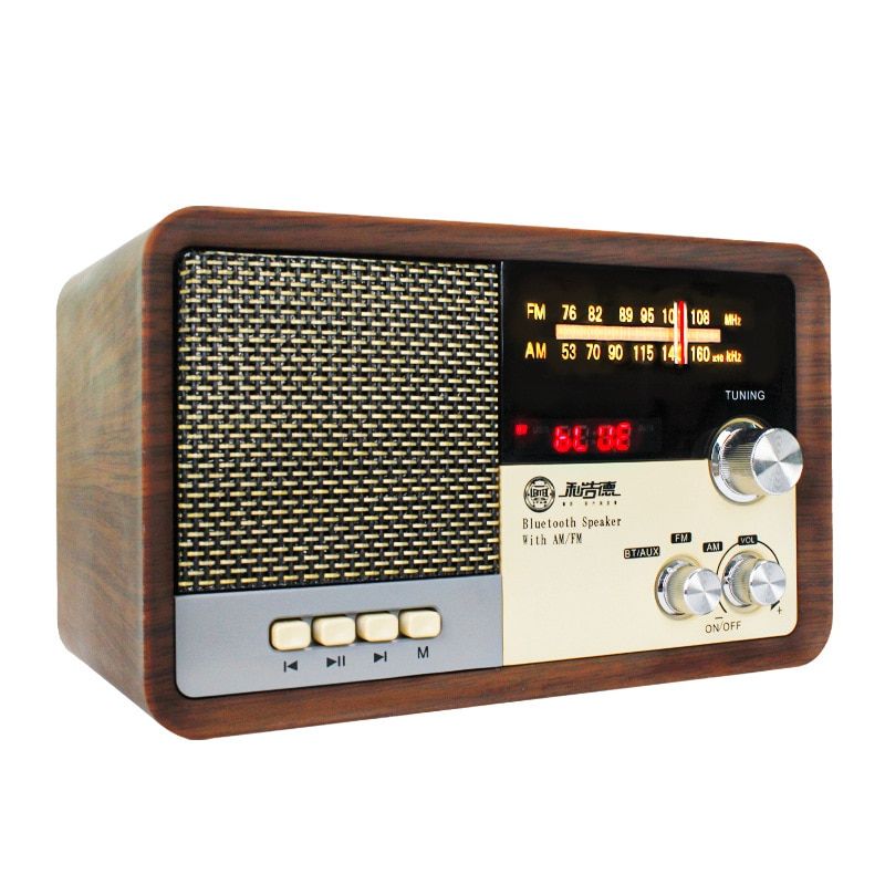 Portable Retro Radio FM/AM Radio Receiver Wireless Bluetooth Speaker With U Disk/AUX/TF Card Slot Support AC/DC Power Supply