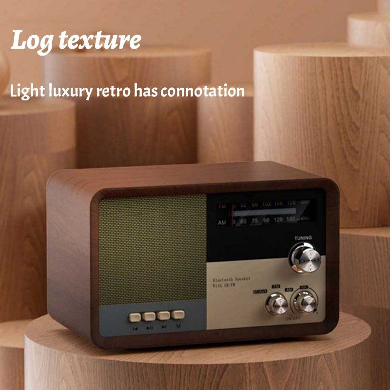 Portable Retro Radio FM/AM Radio Receiver Wireless Bluetooth Speaker With U Disk/AUX/TF Card Slot Support AC/DC Power Supply