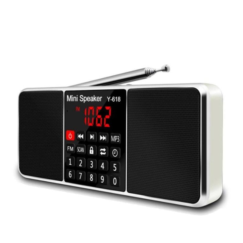 Digital FM Radio Receiver Speaker MP3 Player Support TF Card USB Drive LED Display Time Shutdown Portable Radios