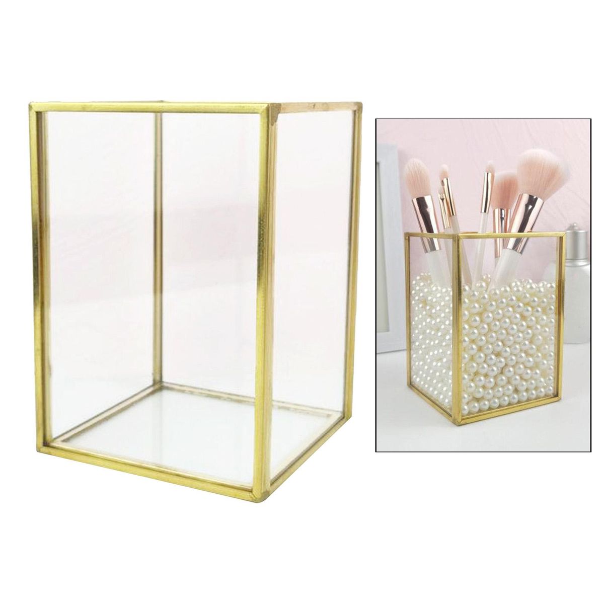 Desktop Organizer Pen Holder Cosmetics Makeup Brushes Display Stand