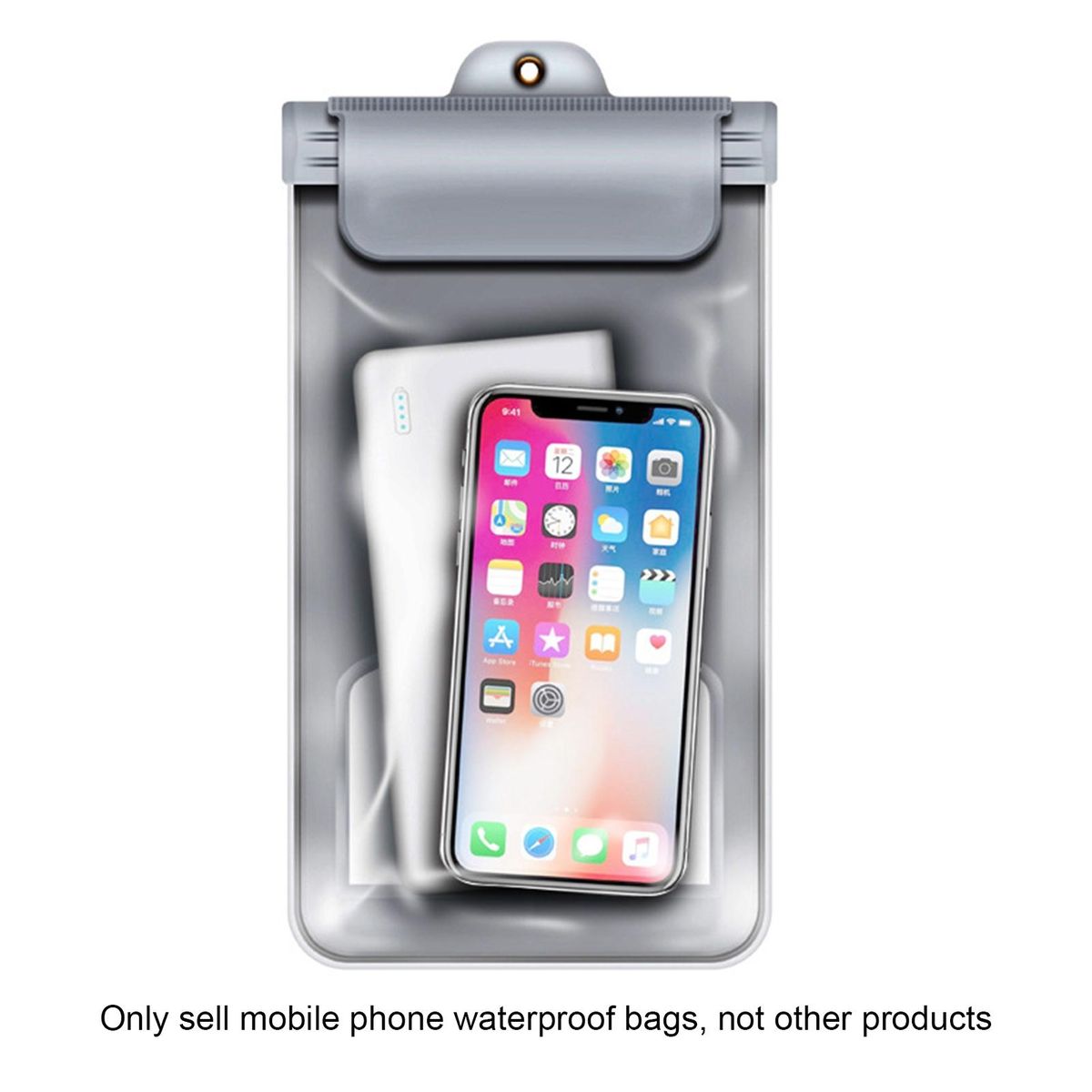 1 Set Phone Waterproof Bag Transparent Window Mobile Phone Bag Silver