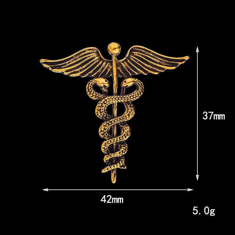 Crystal Caduceus Pins Badge Brooches Lapel Pin Medicine Symbol Jewelry Gifts For Nurse Doctor Medical Students Enamel Brooch Pin