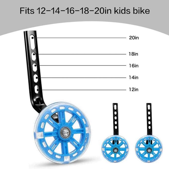 Mute Flashing 12-20 Inches Kids Bicycle Balance Training Side Blue