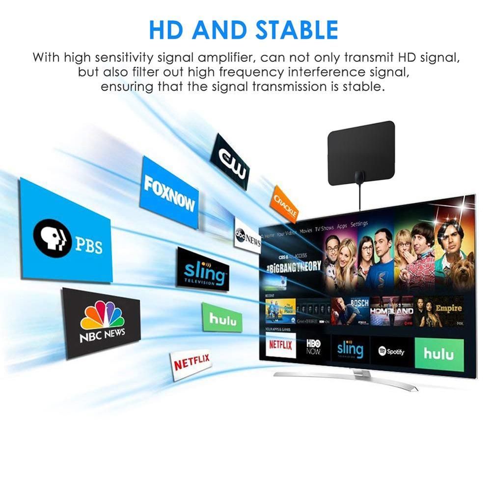 Design 4K 25DB High Gain HD TV DTV Box Digital TV Antenna