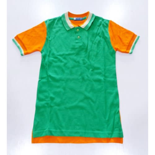 Boys Green And Orange Ribbed Polo