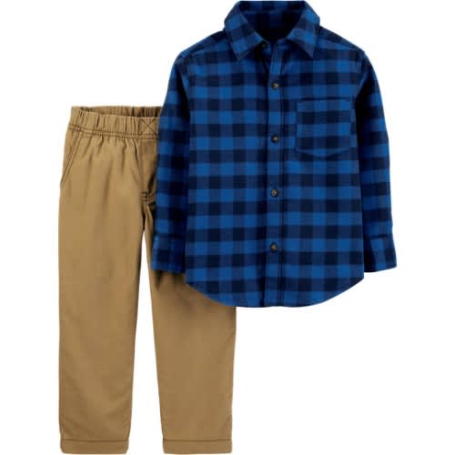 Blue-black Checkered Top And Denim