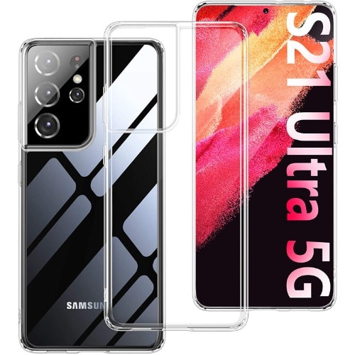 Samsung Galaxy S21 Ultra Case, With Premium Clear Soft Tpu + Hard Pc Crystal Clear Anti Sc