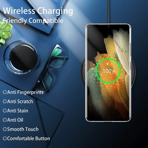 Samsung Galaxy S21 Ultra Case, With Premium Clear Soft Tpu + Hard Pc Crystal Clear Anti Sc