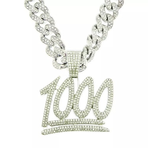 Men's Jewelry - 1000 Pendant And Chain - Silver