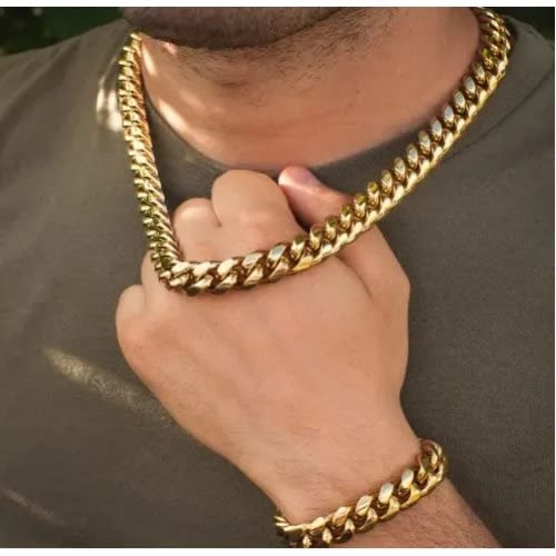 Thick Cuban Chain And Bracelet