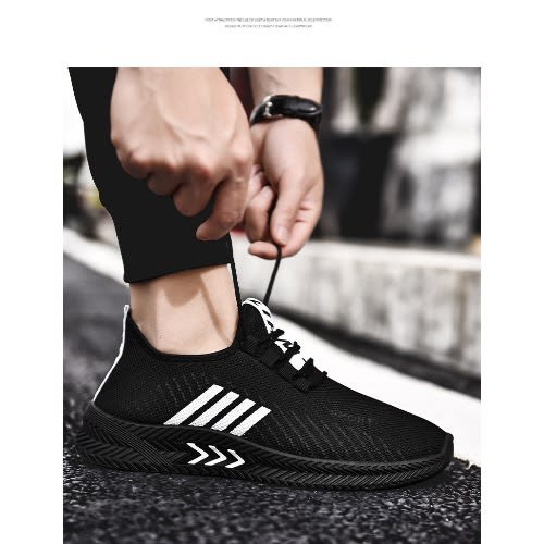 Unisex Casual Lace Up Sneaker - Black&White