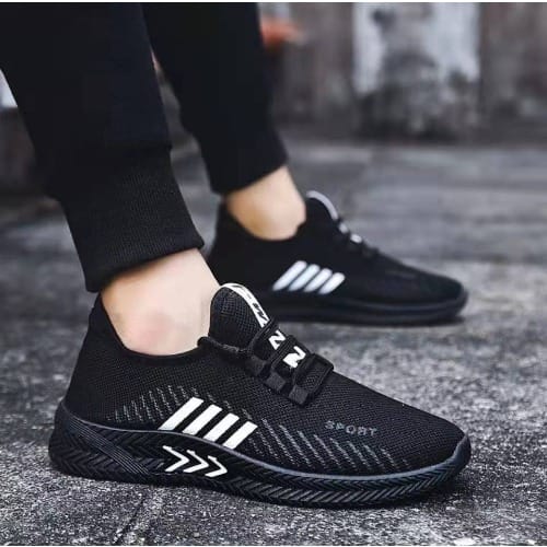 Unisex Casual Lace Up Sneaker - Black&White