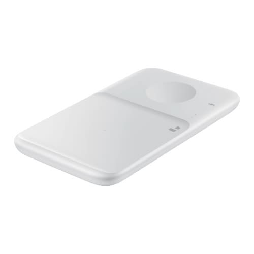Wireless Charger Duo compatible with Galaxy Phone, Watch, Buds, iPhone and Airpods - White