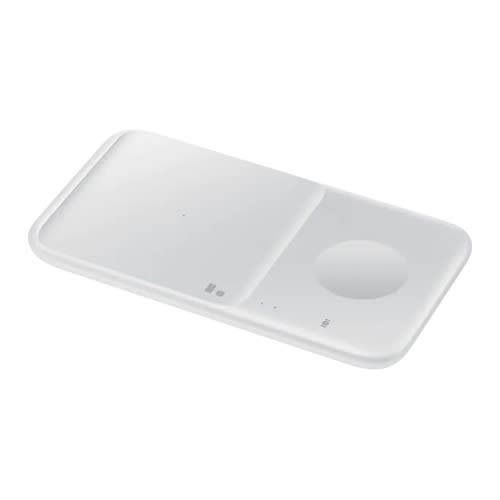 Wireless Charger Duo compatible with Galaxy Phone, Watch, Buds, iPhone and Airpods - White