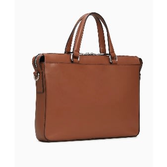 Dress Leather Slim Briefcase, Brown