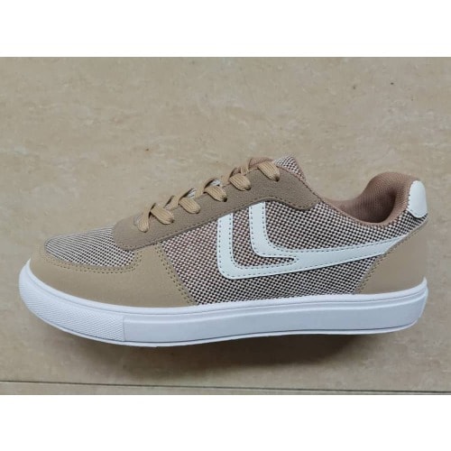Unisex Casual Lace Up Sneakers - Khaki White