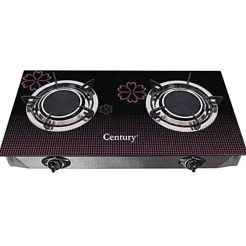 2 Burner Gas Cooker With Glass Top