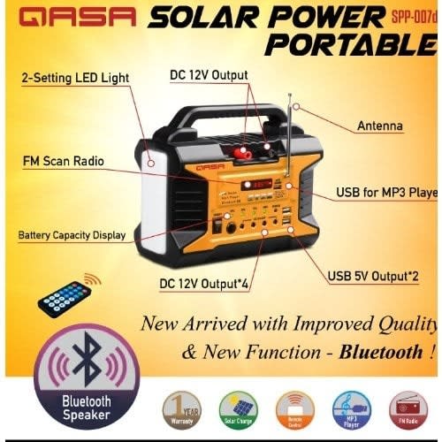 Solar Power Potable Generator + Panel + Led Bulbs