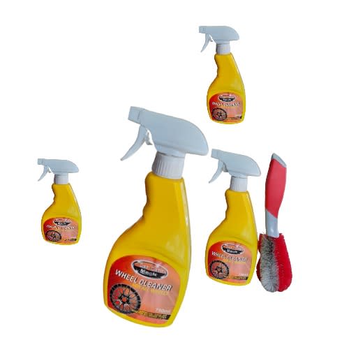 4pcs Car Care Magic Wheel Cleaner + Scrubbing Brush