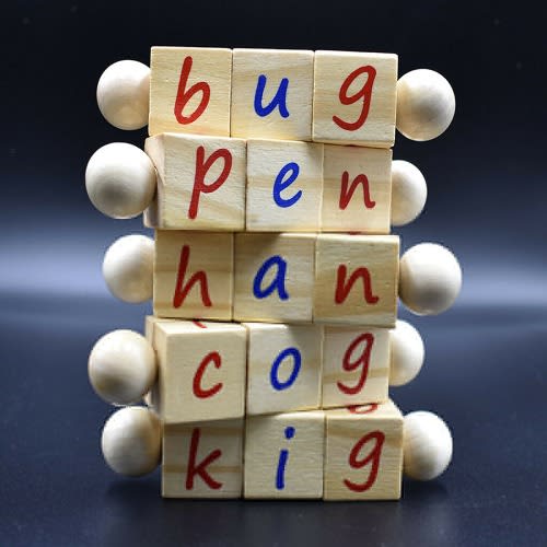 Wooden Alphabet Cubes - Cvc Words Montessori Learning Letters