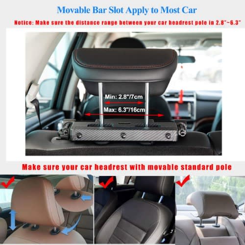 180 Degree Adjustable Car Headrest Pillow - Beige