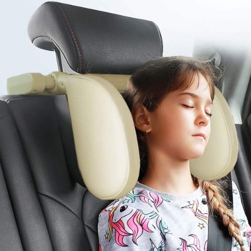 180 Degree Adjustable Car Headrest Pillow - Beige