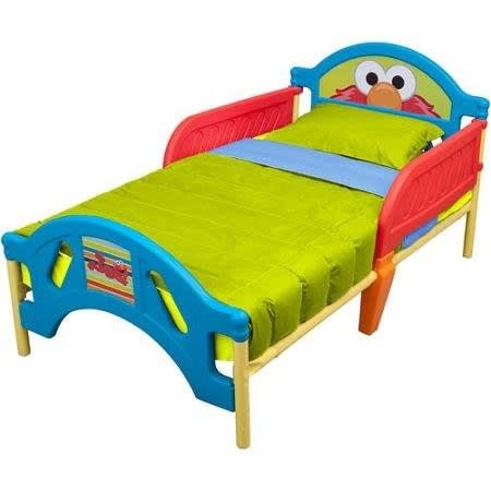 Delta Children Elmo Plastic Toddler Bed, Red And Blue