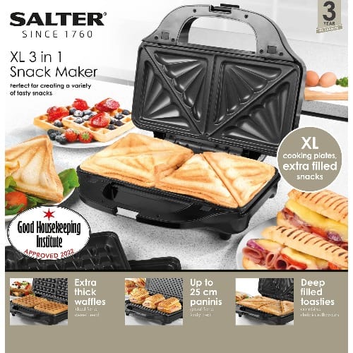 Deep Fill 3-in-1 Toaster - Waffle And Grill Maker - 900W - Ek2143