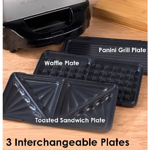 Deep Fill 3-in-1 Toaster - Waffle And Grill Maker - 900W - Ek2143