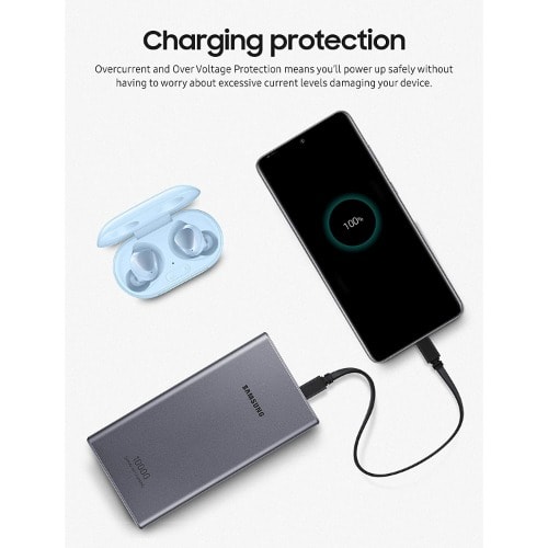 Samsung 10,000 mAh Super Fast 25w Portable Charger Battery Pack Usb-c  - Silver