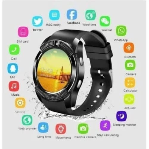 V8 Smart Watch With Sim And Memory Slot