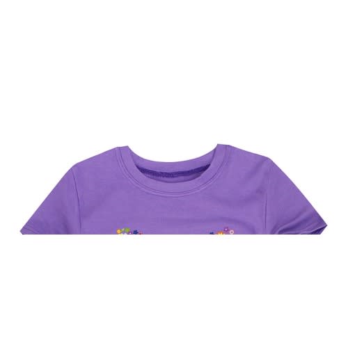 Butterfly Print Girl Top  - Purple